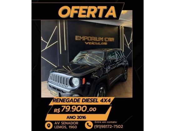 JEEP RENEGADE 2.0 16V TURBO DIESEL SPORT 4P 4X4 AUTOMÁTICO JEEP RENEGADE 2.0 16V TURBO DIESEL SPORT 4P 4X4 AUTOMÁTICO